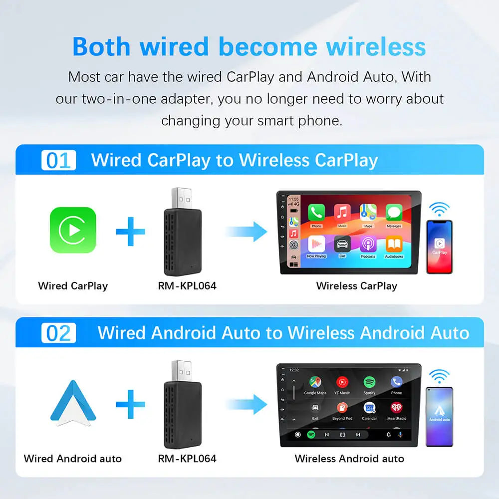 Adaptador Carplay / Android Auto Wireless (Sem fio) - Estilo Pen Drive