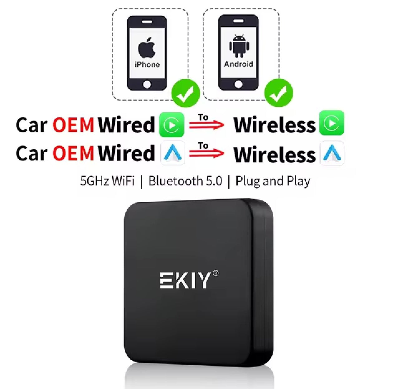 Adaptador Carplay / Android Auto Wireless